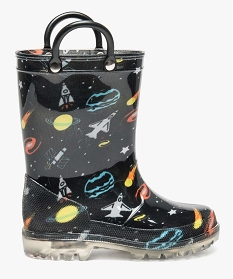 bottes de pluie avec anses motif conquete spatiale noir1455601_1