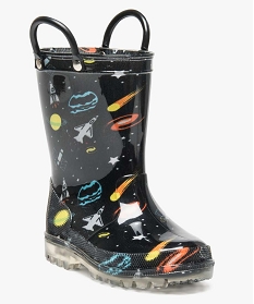 bottes de pluie avec anses motif conquete spatiale noir1455601_2