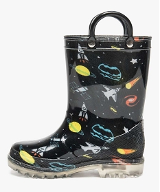 bottes de pluie avec anses motif conquete spatiale noir1455601_3