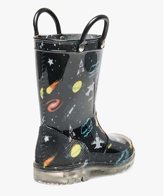 bottes de pluie avec anses motif conquete spatiale noir1455601_4