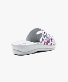 mules femme confort 2 brides fleuries a boucles cloggy multicolore mules et sabots