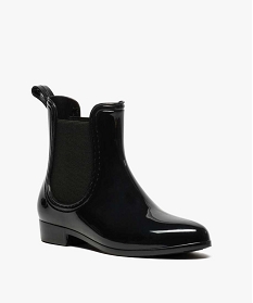 bottes de pluie unies noires style chelsea boots noir bottes de pluie et apres-ski1467401_2