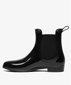bottes de pluie unies noires style chelsea boots noir1467401_3