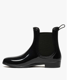 bottes de pluie unies noires style chelsea boots noir bottes de pluie et apres-ski1467401_3