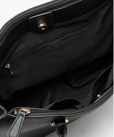 sac cabas multipoches uni grand format femme noir cabas - grand volume1486301_3