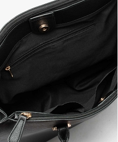 sac cabas multipoches uni grand format femme noir standard cabas - grand volume1486301_3