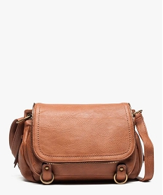 sac femme forme besace avec details zippes marron vif sacs bandouliere1513001_1