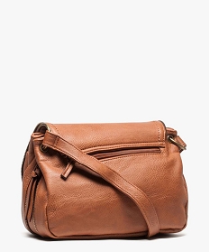 sac femme forme besace avec details zippes marron vif sacs bandouliere1513001_2