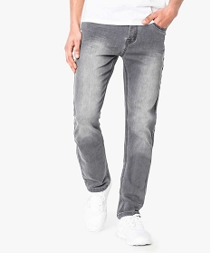 pantalon homme jogg-jean coupe straight gris1540301_1