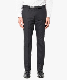 pantalon uni avec ceinture taille ajustable noir1556901_1
