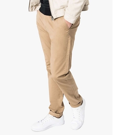 pantalon homme chino coupe slim beige pantalons de costume1557601_1
