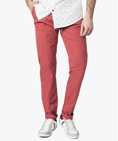 pantalon homme chino coupe slim rose pantalons de costume1558101_1