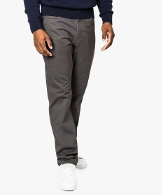 pantalon homme 5 poches coupe regular en toile unie gris pantalons de costume1562201_1