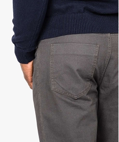 pantalon homme 5 poches coupe regular en toile unie gris1562201_2