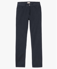 pantalon homme 5 poches coupe regular en toile unie bleu1562601_4
