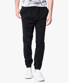 pantalon jogger en toile noir pantalons de costume1564201_1