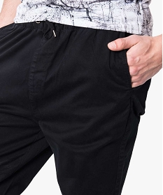 pantalon jogger en toile noir pantalons de costume1564201_2
