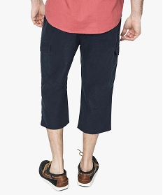 pantacourt en lin avec larges poches sur les cotes bleu shorts et bermudas1566801_3