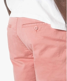 bermuda homme en toile extensible 5 poches coupe chino rose1570701_2