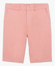 bermuda homme en toile extensible 5 poches coupe chino rose1570701_4