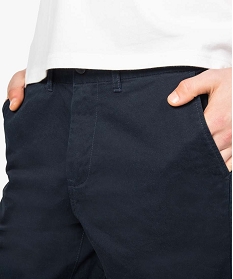 bermuda homme en toile unie 5 poches coupe chino bleu1573301_2