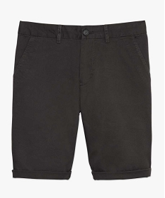 bermuda homme en toile unie 5 poches coupe chino gris1573401_4