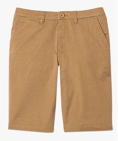 bermuda homme en toile extensible 5 poches coupe chino brun shorts et bermudas1573601_4