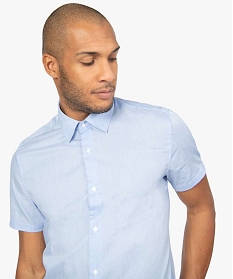 chemise rayee a manches courtes repassage facile bleu1576501_2
