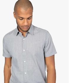 chemise rayee a manches courtes coupe regular gris chemise manches courtes1576701_2