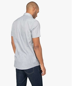 chemise rayee a manches courtes coupe regular gris chemise manches courtes1576701_3