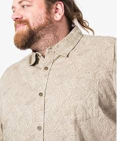 chemise a manches courtes en lin imprime chemise manches courtes1581801_2