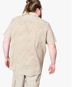 chemise a manches courtes en lin imprime chemise manches courtes1581801_3