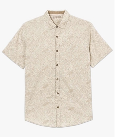 chemise a manches courtes en lin imprime chemise manches courtes1581801_4