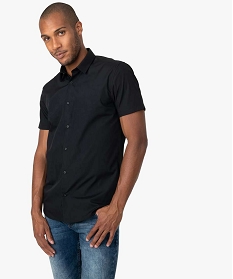 chemise homme unie a manches courtes - repassage facile noir chemise manches courtes1585901_1
