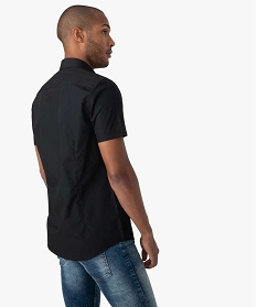 chemise homme unie a manches courtes - repassage facile noir chemise manches courtes1585901_3