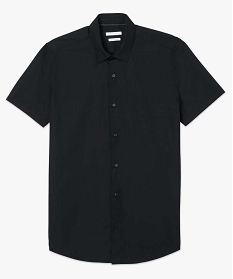 chemise homme unie a manches courtes - repassage facile noir chemise manches courtes1585901_4