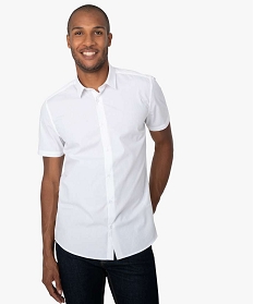 chemise homme unie a manches courtes - repassage facile blanc chemise manches courtes1586001_1