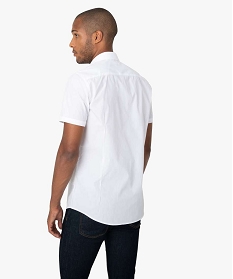 chemise homme unie a manches courtes - repassage facile blanc chemise manches courtes1586001_3