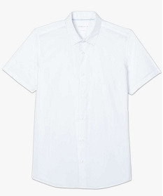 chemise homme unie a manches courtes - repassage facile blanc chemise manches courtes1586001_4