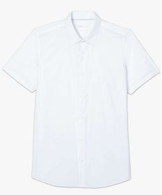 chemise homme unie a manches courtes repassage facile blanc