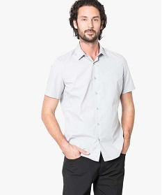 chemise homme unie a manches courtes - repassage facile gris chemise manches courtes1586101_1