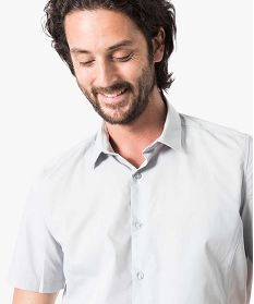 chemise homme unie a manches courtes - repassage facile gris chemise manches courtes1586101_2