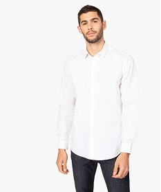 chemise homme coupe droite unie - repassage facile blanc1592801_1