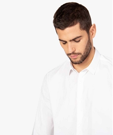 chemise homme coupe droite unie - repassage facile blanc chemise manches longues1592801_2