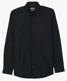 chemise homme coupe droite unie - repassage facile noir chemise manches longues1592901_4