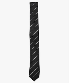 cravate fine noire a rayures bicolores noir1599801_1