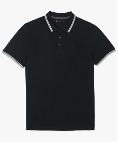 polo homme a manches courtes avec rayures contrastantes noir1624401_4