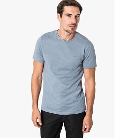tee-shirt a manches courtes avec poche poitrine bleu tee-shirts1654101_1