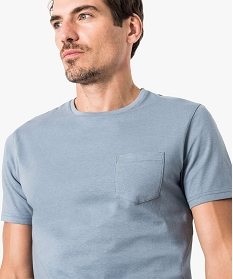 tee-shirt a manches courtes avec poche poitrine bleu tee-shirts1654101_2
