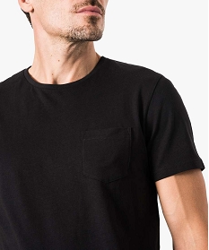 tee-shirt a manches courtes avec poche poitrine noir tee-shirts1654301_2